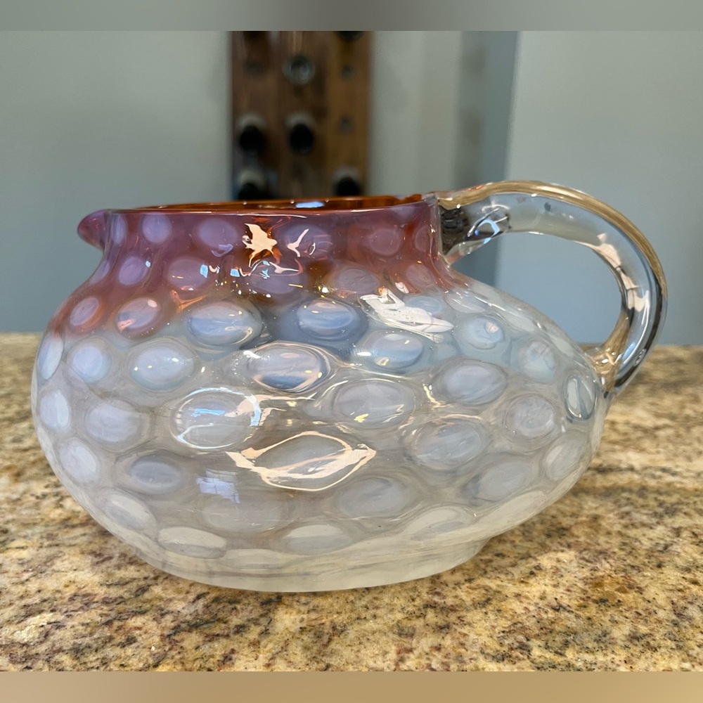 Victorian thumb print opalescent pitcher